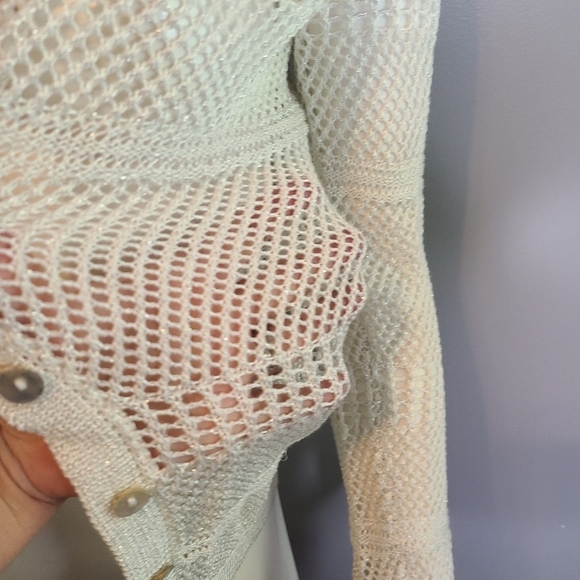 Studio Y White Cardigan size Small with tags - Picture 11 of 12